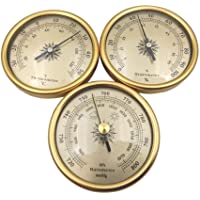 circulor 3PCS Higrómetro De Barómetro- 72 Mm Higrómetro Y Barómetro- Termómetro De Estación Meteorológica para Estación…